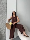 Keten Kakao Wooden Button Takım Keten Kakao Wooden Button Takım