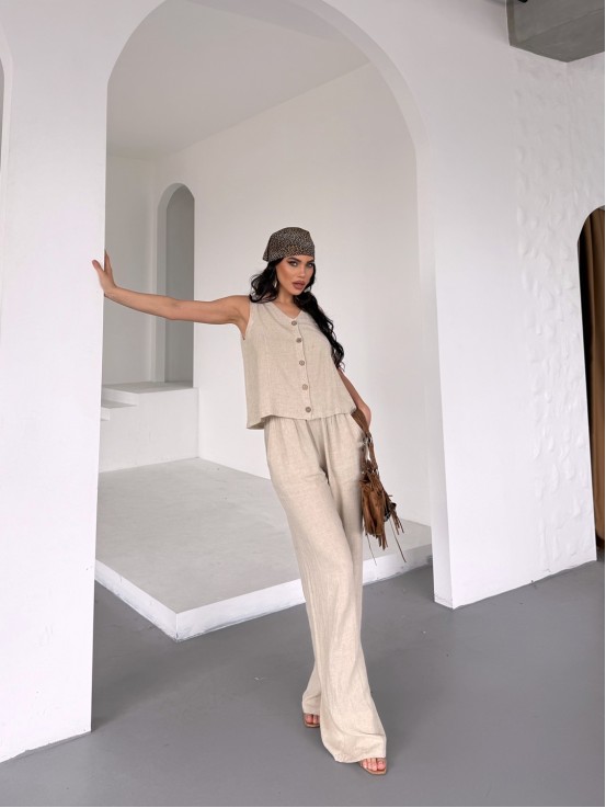 Keten Yelekli Daily Takım Keten Yelekli Daily Takım